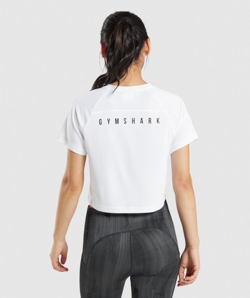 Women's Gymshark Sport Midi T-Shirts White | CA A361N8